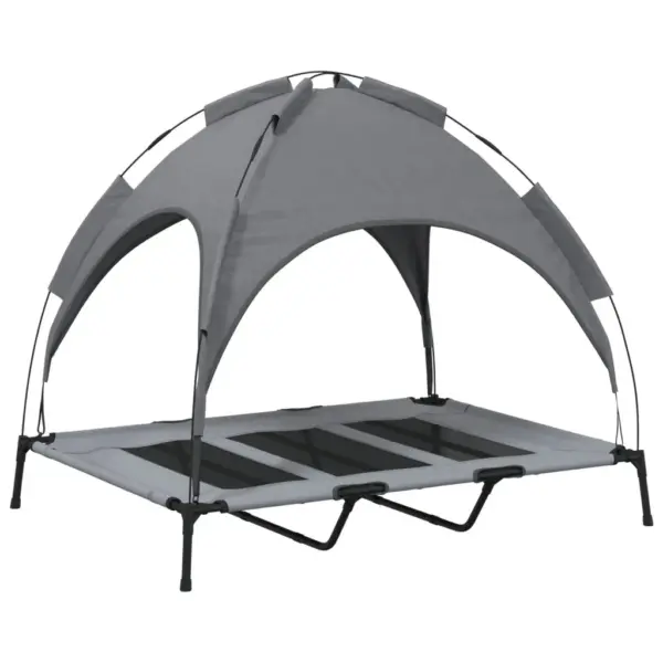 Varikatusega kõrgendatud koeravoodi, antratsiithall, 122 x 93 x 107 cm, Oxford kangas ja teras - 6