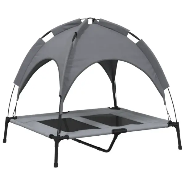 Kõrgendatud koeravoodi varikatusega, antratsiithall, Oxford kangas ja teras, 92 x 77 x 85 cm – 6