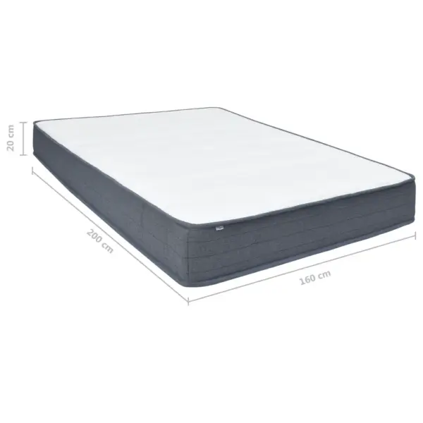 Keskmise jäikusega vedruplokiga pealismadrats, 160 x 200 x 20 cm, valge/tumehall – 11