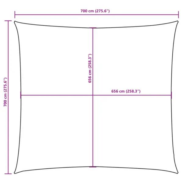 Veekindel kandiline päikesepuri terrakota, oxford-kangas, 7 x 7 m – 10