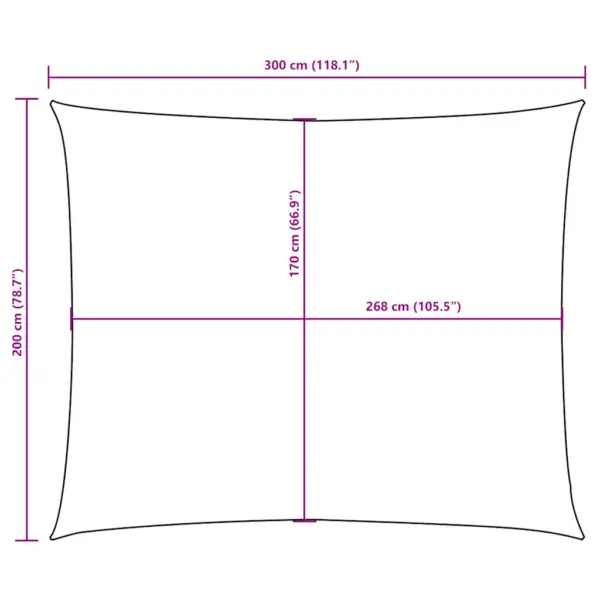 Veekindel UV-kaitsega päikesepuri, ristkülik, oranž, 2 x 3 m, PU-kattega oxford-kangas – 10