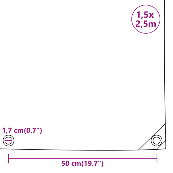 Veekindel PVC present metallist aasadega, antratsiithall, 1,5 x 2,5 m, 650 g/m² – 10