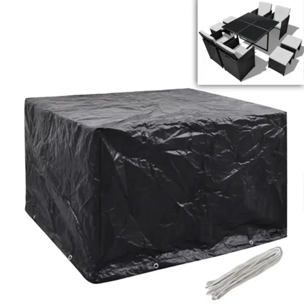 Veekindlad UV-kindlad aiamööblikatted 4-kohalisele komplektile, 2 tk, must, 113 x 113 x 73 cm – 2