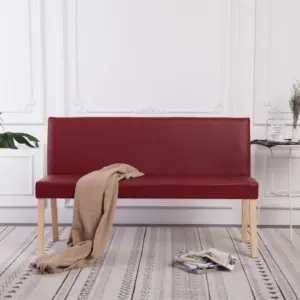Veinipunane esikupink seljatoega, kunstnahk, männipuidust raam, 139,5 cm