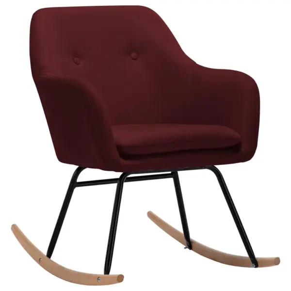Modernne veinipunane kiiktool kangast polsterdusega, pöökpuust jalustega, 60 x 71 x 79 cm – 2