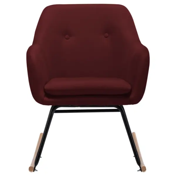 Modernne veinipunane kiiktool kangast polsterdusega, pöökpuust jalustega, 60 x 71 x 79 cm – 3