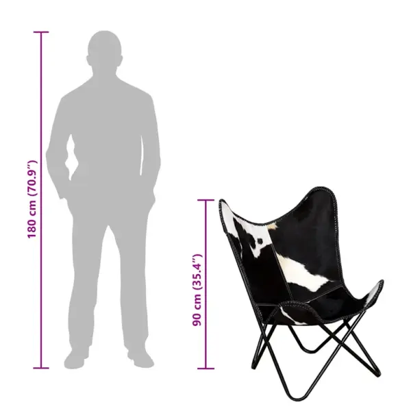 Veisenahast libliktool, must ja valge, käsitöö, 74 x 66 x 90 cm – 11