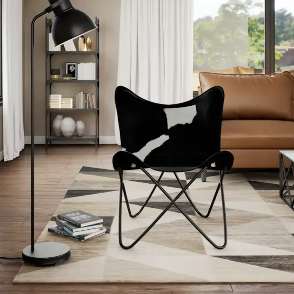 Veisenahast libliktool, must ja valge, käsitöö, 74 x 66 x 90 cm – 3