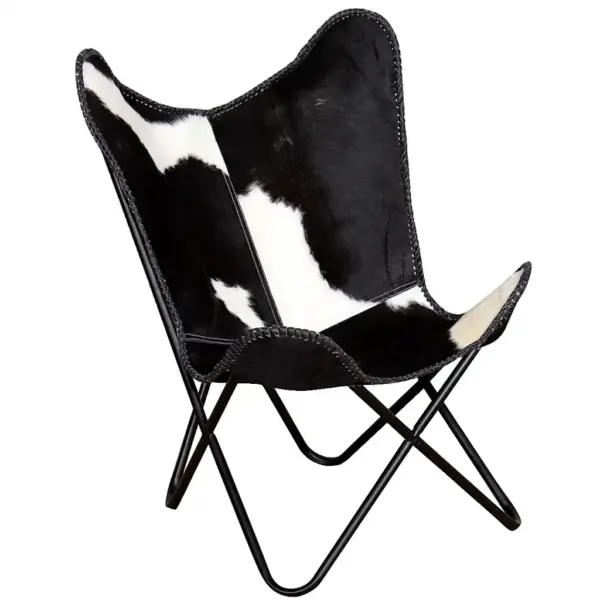 Veisenahast libliktool, must ja valge, käsitöö, 74 x 66 x 90 cm – 4