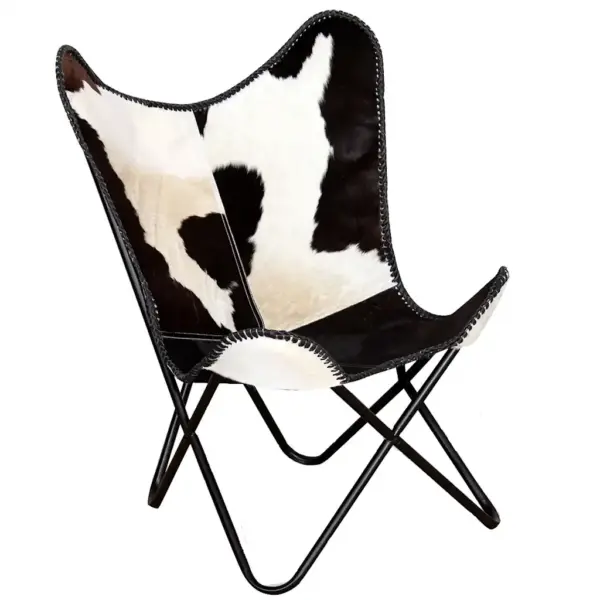 Veisenahast libliktool, must ja valge, käsitöö, 74 x 66 x 90 cm – 5
