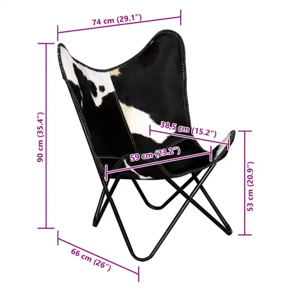 Veisenahast libliktool, must ja valge, käsitöö, 74 x 66 x 90 cm – 10
