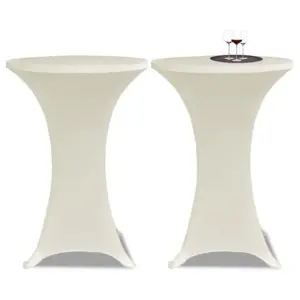 Veniv baarilauakate Ø 60 cm, kreemjasvalge, 2 tk