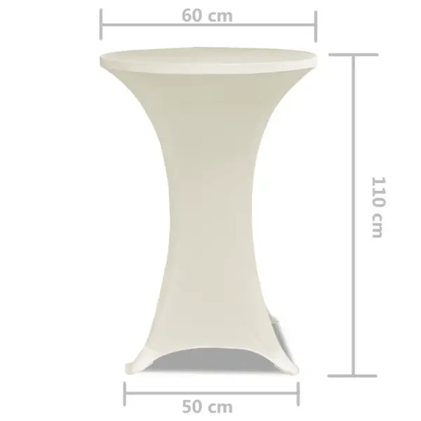 Veniv baarilauakate Ø 60 cm, kreemjasvalge, 2 tk – 5