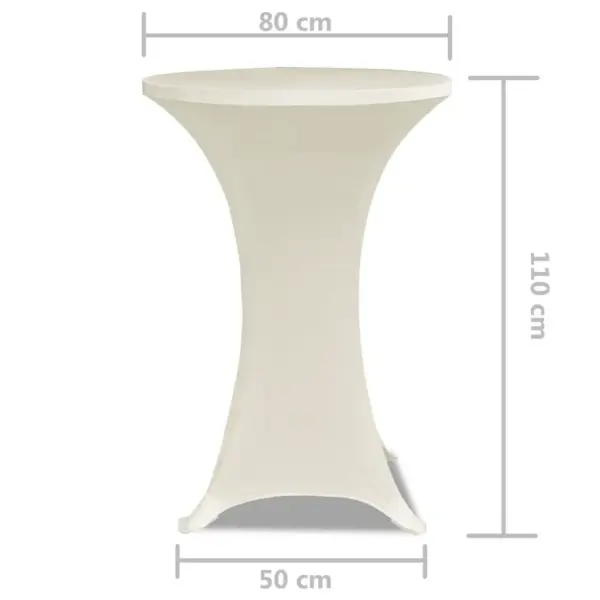 Veniv seisulaua kate, 2 tk, Ø 80 cm, kreemjasvalge – 5