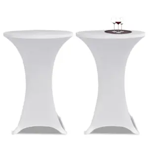 Veniv baarilaua kate Ø 70 cm, valge, kuni 120 cm kõrgusele, 2 tk