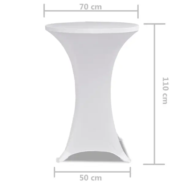 Veniv baarilaua kate Ø 70 cm, valge, kuni 120 cm kõrgusele, 2 tk – 5