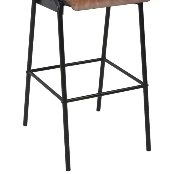 Virnastatavad baaritoolid, 4 tk, must terasraam ja vineerist iste, 41,5 x 59 x 116,5 cm – 7