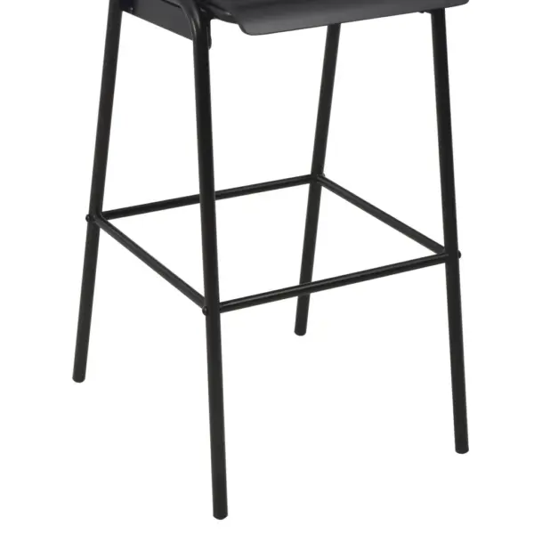 Virnastatavad baaritoolid, 6 tk, must, vineer ja pulbervärvitud teras, istme kõrgus 76 cm – 7