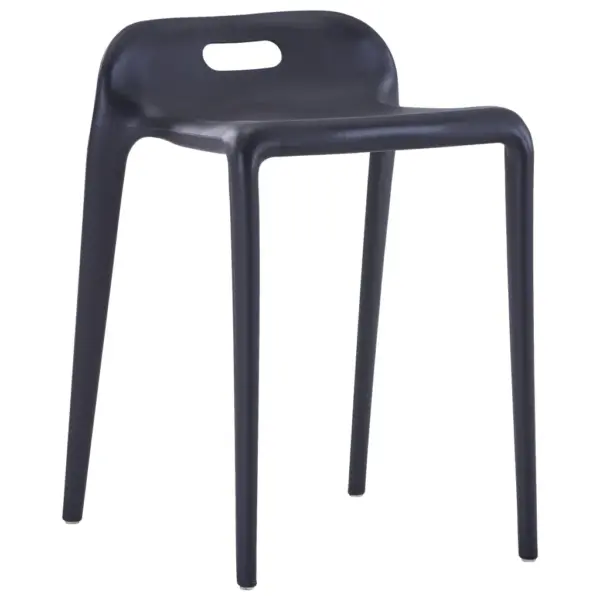 Virnastatavad plasttaburetid 4 tk, must, 36,5 x 41 x 54,5 cm – 4