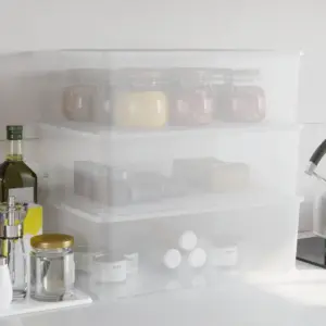 Virnastatavad läbipaistvad plastist hoiukastid, 3 tk, 25 l, 54 x 38 x 16 cm
