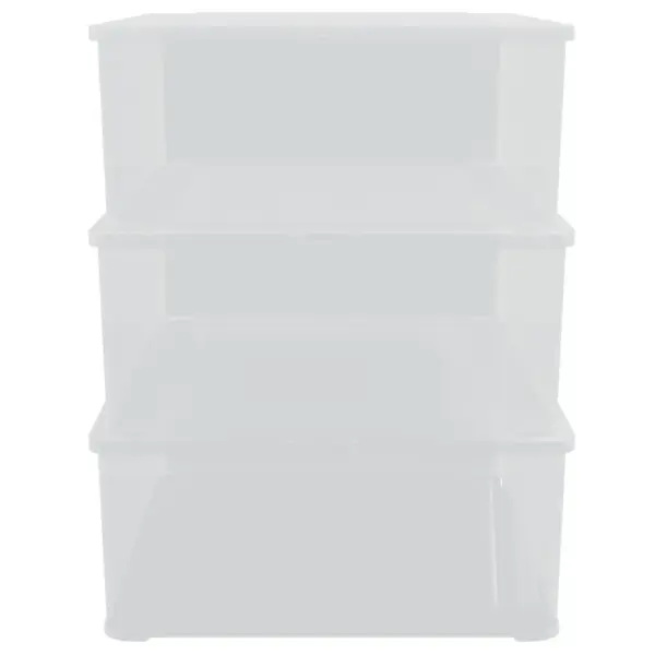 Virnastatavad läbipaistvad plastist hoiukastid, 3 tk, 25 l, 54 x 38 x 16 cm - 4