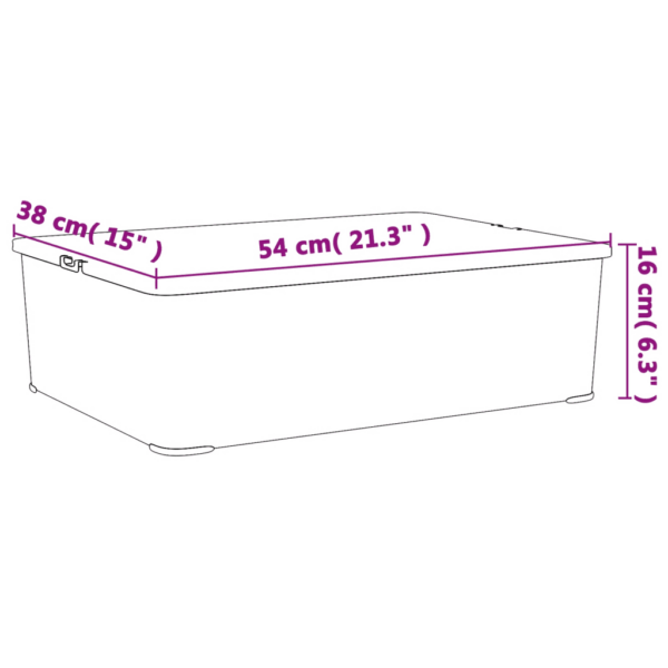 Virnastatavad läbipaistvad plastist hoiukastid, 3 tk, 25 l, 54 x 38 x 16 cm - 5