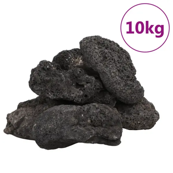 Vulkaanilised laavakivid akvaariumile ja aiale, must, 10–30 cm, 10 kg – 2