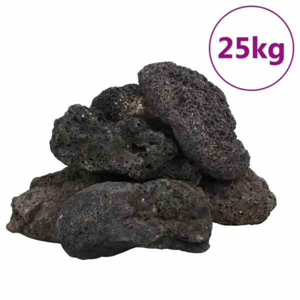 Vulkaanilised laavakivid akvaariumile ja aeda, must, 10–30 cm, 25 kg pakk - 2