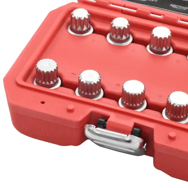 10-osaline VW ratta lukustusmutrite komplekt, kroom-molübdeen teras, plastkohvris - 5
