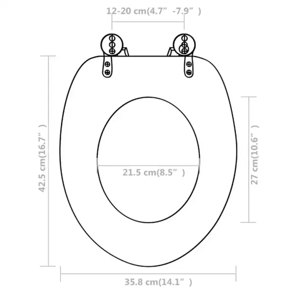 Universaalsed WC-prill-lauad kaante ja reguleeritavate hingedega, MDF, valge, 2 tk – 9
