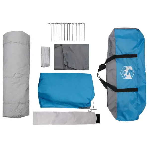 Kiirpaigaldatav 10-kohaline telk, sinine, 185T polüester PU-kattega, 438 x 310 x 200 cm – 8