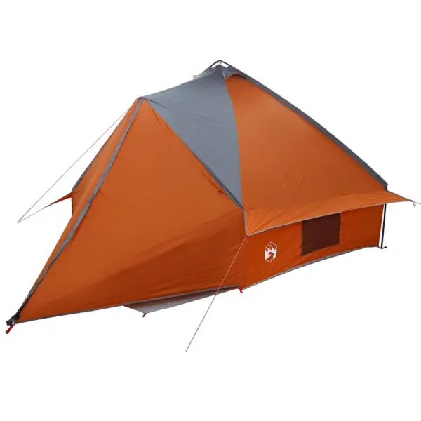 10-kohaline teepee telk, hall ja oranž, vettpidav 185T polüester, 567 x 470 x 242 cm – 4