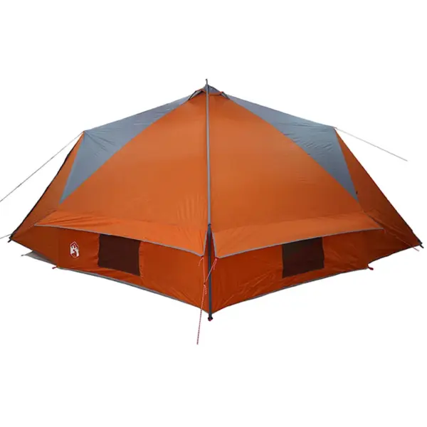 10-kohaline teepee telk, hall ja oranž, vettpidav 185T polüester, 567 x 470 x 242 cm – 6