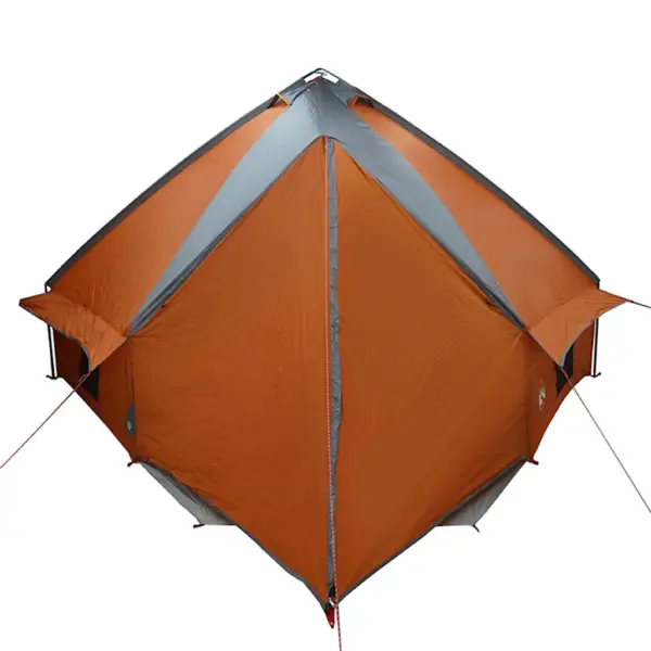 10-kohaline teepee telk, hall ja oranž, vettpidav 185T polüester, 567 x 470 x 242 cm – 7