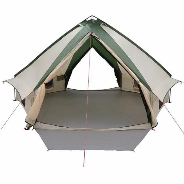 Teepee telk 10 inimesele, roheline-valge, 185T polüester, 567 x 470 x 242 cm – 5