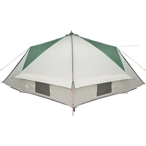 Teepee telk 10 inimesele, roheline-valge, 185T polüester, 567 x 470 x 242 cm – 6