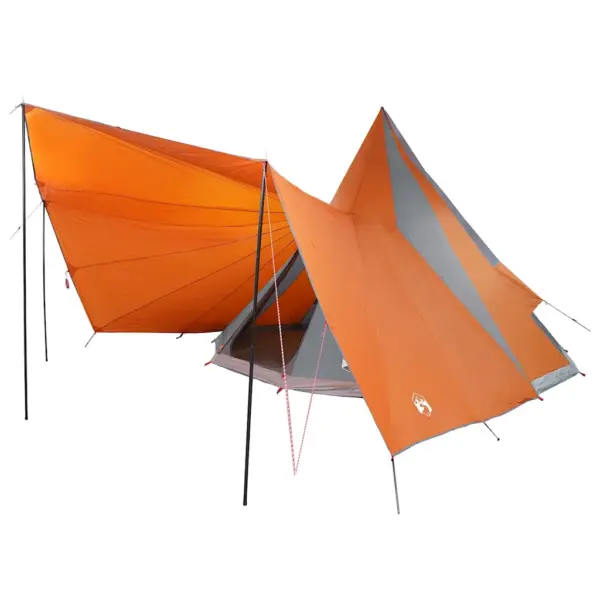 12-kohaline tipi telk varikatusega, hall ja oranž, 510 x 690 x 330 cm, taft – 2