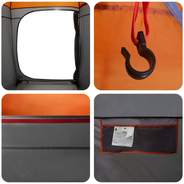 Kiirkokkuvolditav 2-in-1 duši- ja privaatsustelk, hall/oranž, 185T polüester, 160 x 160 x 227 cm – 12