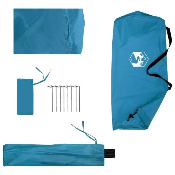 2-in-1 vihmakeep ja varjualune kapuutsiga, sinine, 262 x 126 x 130 cm – 8