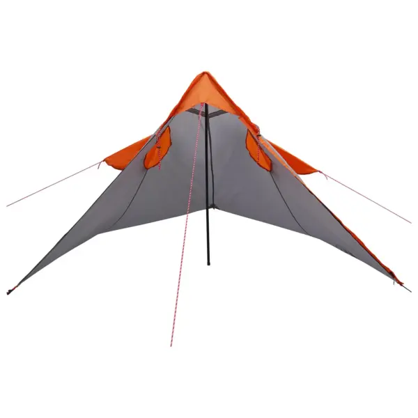 2-in-1 vihmaponcho ja varjualune kapuutsiga, hall/oranž, 262 x 126 x 130 cm – 4