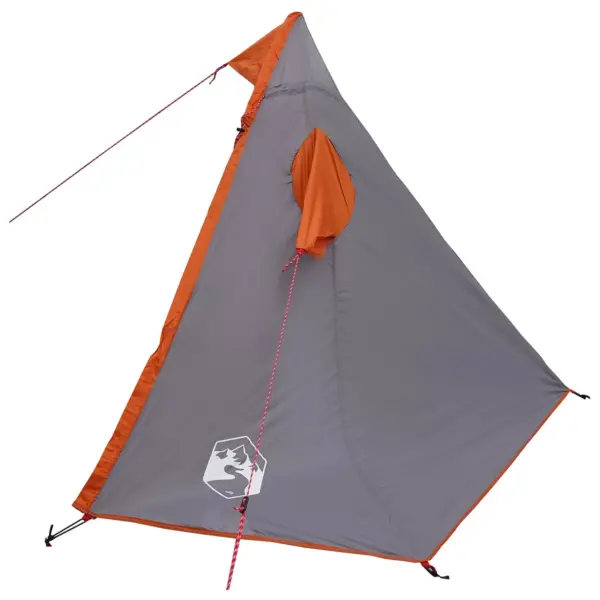 2-in-1 vihmaponcho ja varjualune kapuutsiga, hall/oranž, 262 x 126 x 130 cm – 5