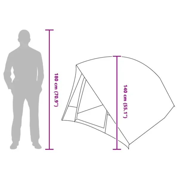 2-kohaline telkimistelk kattega, roheline taft, 275 x 230 x 140 cm – 12