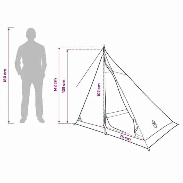 2-kohaline seljakotitelk, sinine, 185T polüester PU-kattega, 225 x 130 x 142 cm – 13