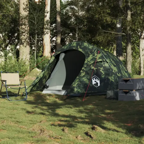 2-kohaline tunneltelk matkamiseks, kamuflaaž, veekindel, 272 x 133 x 100 cm – 3