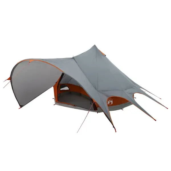 Pere teepee telk varikatusega, 3-kohaline, hall ja oranž, 312 x 312 x 197 cm – 2
