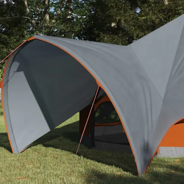 Pere teepee telk varikatusega, 3-kohaline, hall ja oranž, 312 x 312 x 197 cm – 3