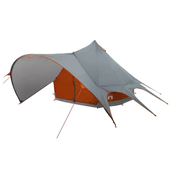 Pere teepee telk varikatusega, 3-kohaline, hall ja oranž, 312 x 312 x 197 cm – 4