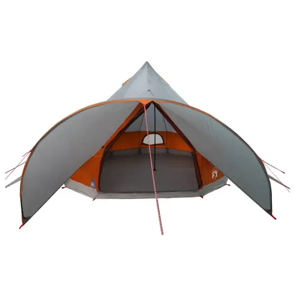 Pere teepee telk varikatusega, 3-kohaline, hall ja oranž, 312 x 312 x 197 cm – 6