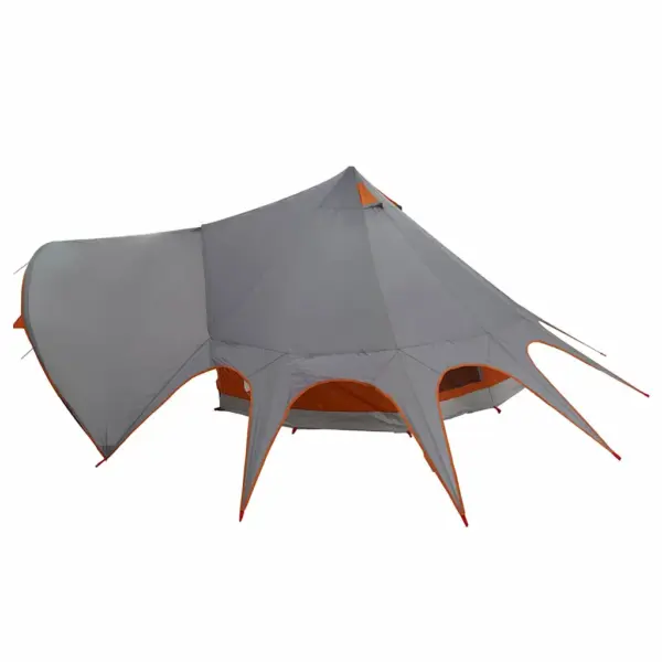 Pere teepee telk varikatusega, 3-kohaline, hall ja oranž, 312 x 312 x 197 cm – 7