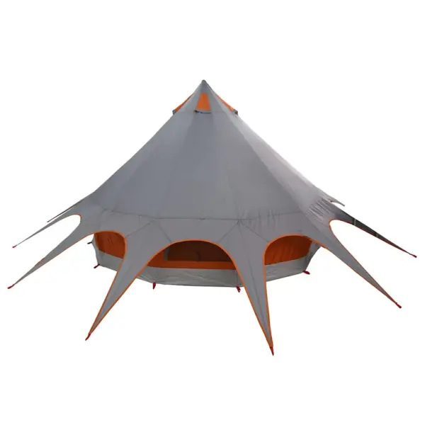 Pere teepee telk varikatusega, 3-kohaline, hall ja oranž, 312 x 312 x 197 cm – 8